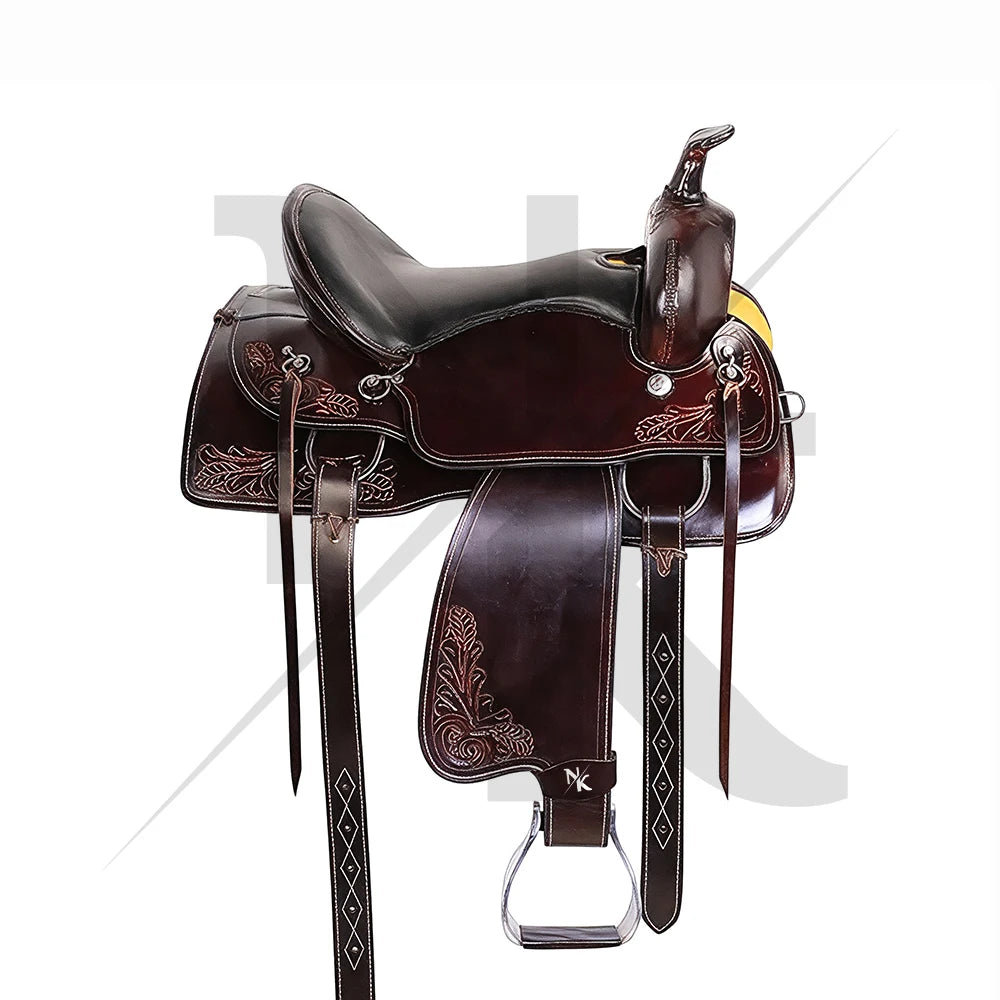 Professional Denim, Western Saddle, Leather, Horseback Riding Ranching, Off-road, Can Provide OEM Services, Equestrian Equipment