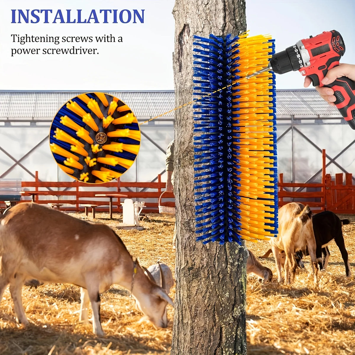 Cow Body Brush, Horse Body Brush, Livestock Cleaning Brush, Half Side Scratching Tool, Cow Brush