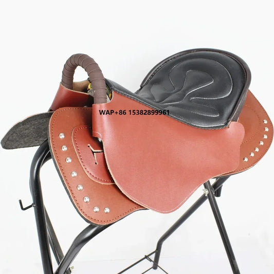 Saddle Full Set New Style Big Horse Tourists Saddle for Knight Equestrian Supplies Western Fleece Made in Jiangsu