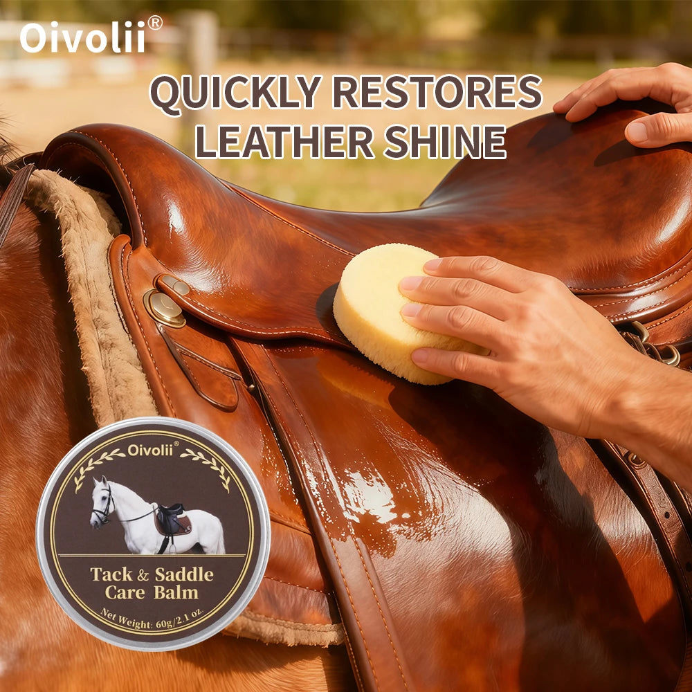 Oivolii Leather Saddle Cream Premium Deep Conditioning Restores Revitalizes Waterproof Shine Enhancer for Horse Tack & Gear Care