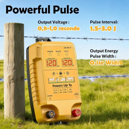 LSXHQ 12KM Electric Fencing for Livestock Animals 12kV 3.0J Output Voltage Electrifier Electric Fence with LCD Display For Farm