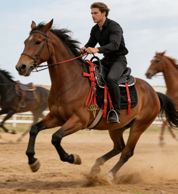 Premium Thickened Western Horse Saddle Pure Full Grain Cowhide Leather Equestrian Tack