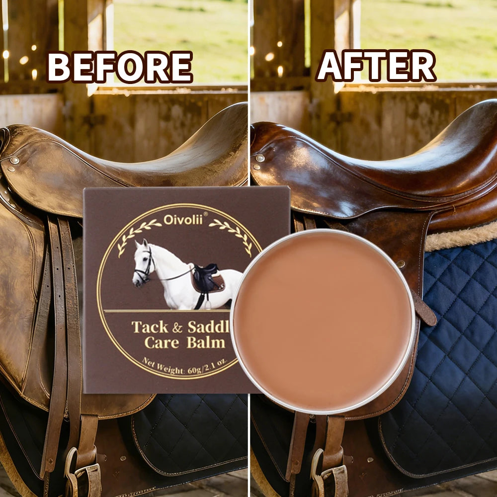 Oivolii Leather Saddle Cream Premium Deep Conditioning Restores Revitalizes Waterproof Shine Enhancer for Horse Tack & Gear Care