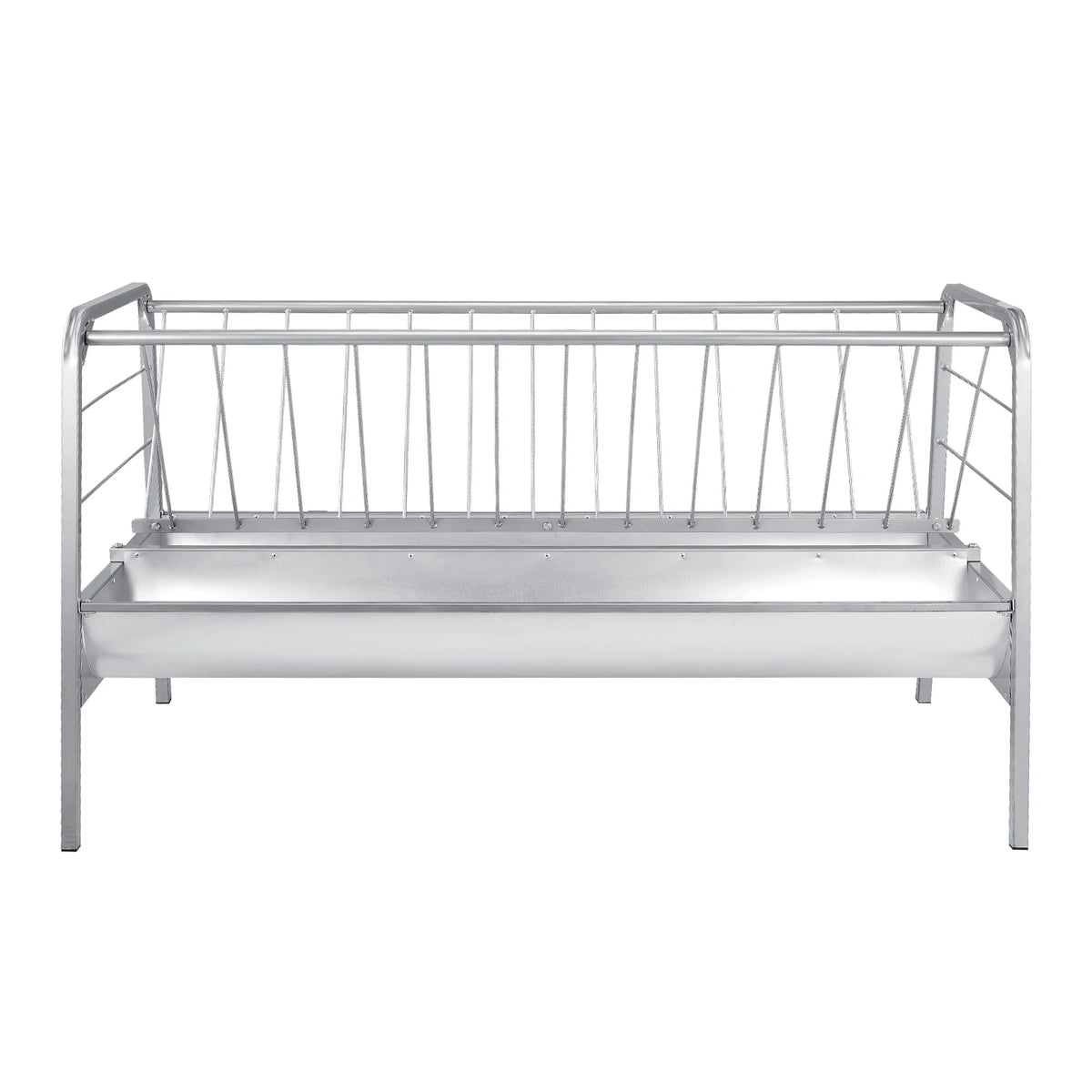 SucceBuy Livestock Hay Feeder 2 in 1 80-Gal Capacity 57.9" Long Goat Pasture Feeding Deeper Feeding Pan for Sheep Sheds Farms