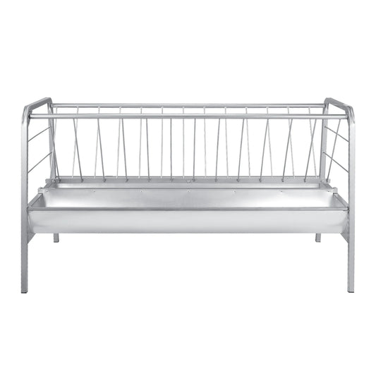 SucceBuy Livestock Hay Feeder 2 in 1 80-Gal Capacity 57.9" Long Goat Pasture Feeding Deeper Feeding Pan for Sheep Sheds Farms