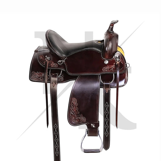 Professional Denim, Western Saddle, Leather, Horseback Riding Ranching, Off-road, Can Provide OEM Services, Equestrian Equipment