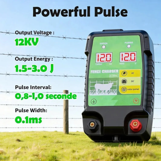 LSXHQ Electric Fence for Livestock Animals 12kV 3.0J Output Voltage Electrifier Electric Fence Protection for Horses Sheep Cow